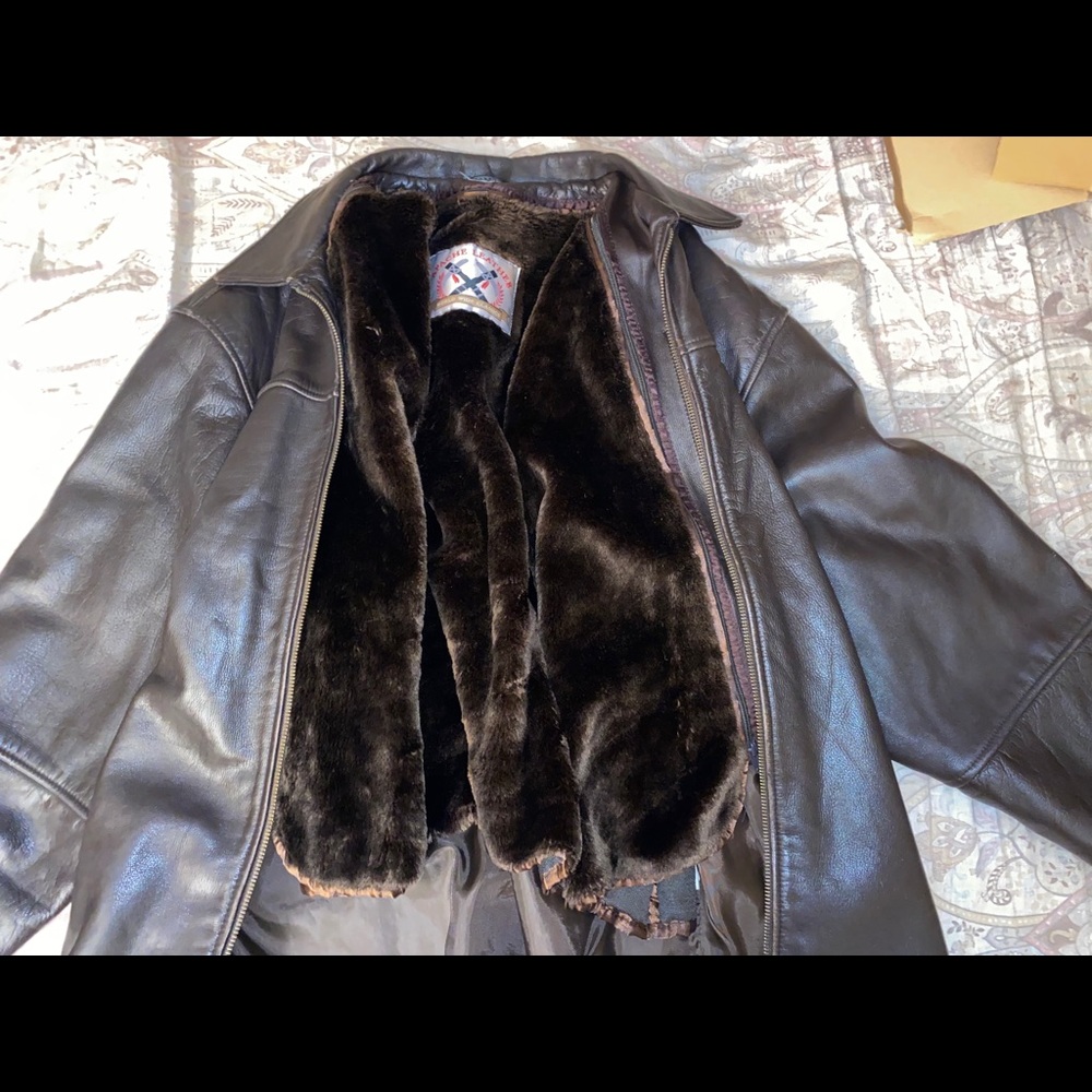 Vintage Apache Leather 100% Genuine Jacket w Fur